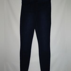 Spanx Jeggings Denim Leggings Jeans L Tall - Twilight Dark Blue Wash High Rise